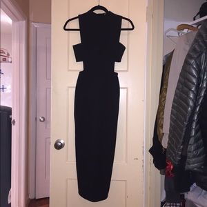 Missguided Black Bandeau Bodycon Midi Dress